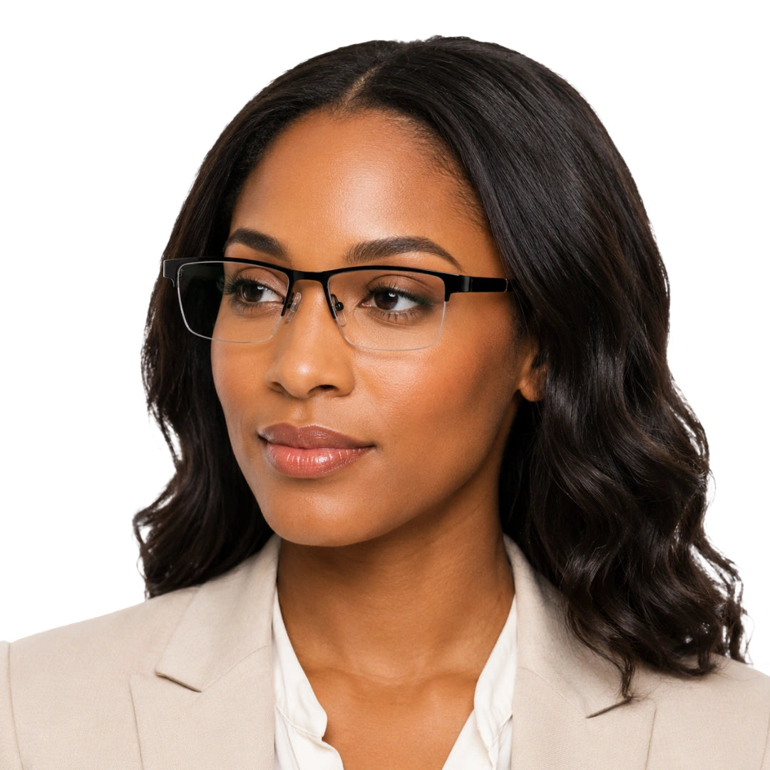 GREY JACK 58008 | Classic Semi-Rimless Rectangle Eyeglasses-zoom-8