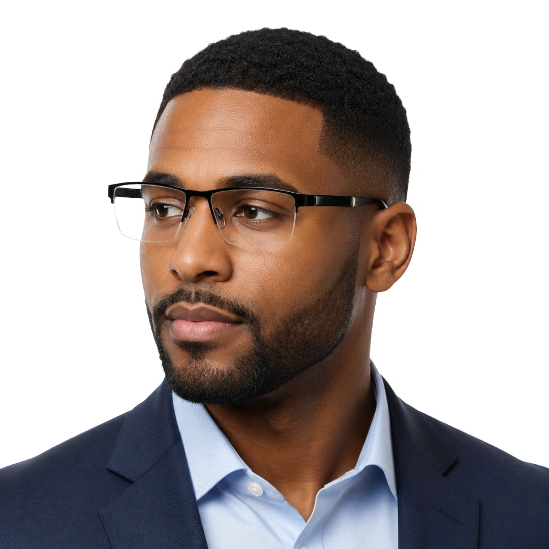 GREY JACK 58008 | Classic Semi-Rimless Rectangle Eyeglasses-9