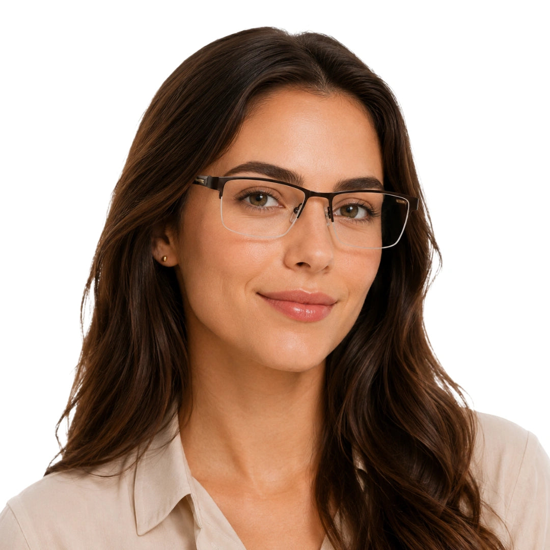 GREY JACK 58008 | Classic Semi-Rimless Rectangle Eyeglasses-zoom-15
