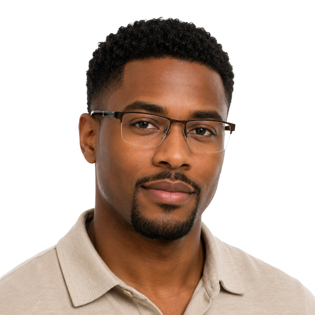 GREY JACK 58008 | Classic Semi-Rimless Rectangle Eyeglasses-18