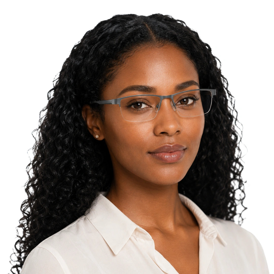 GREY JACK 58008 | Classic Semi-Rimless Rectangle Eyeglasses-zoom-24