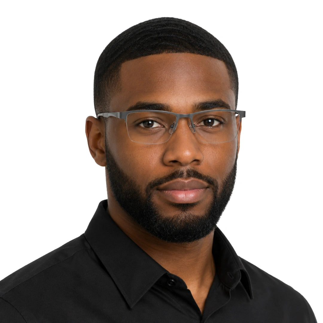 GREY JACK 58008 | Classic Semi-Rimless Rectangle Eyeglasses-25