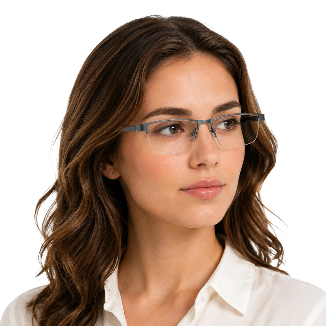 GREY JACK 58008 | Classic Semi-Rimless Rectangle Eyeglasses-26