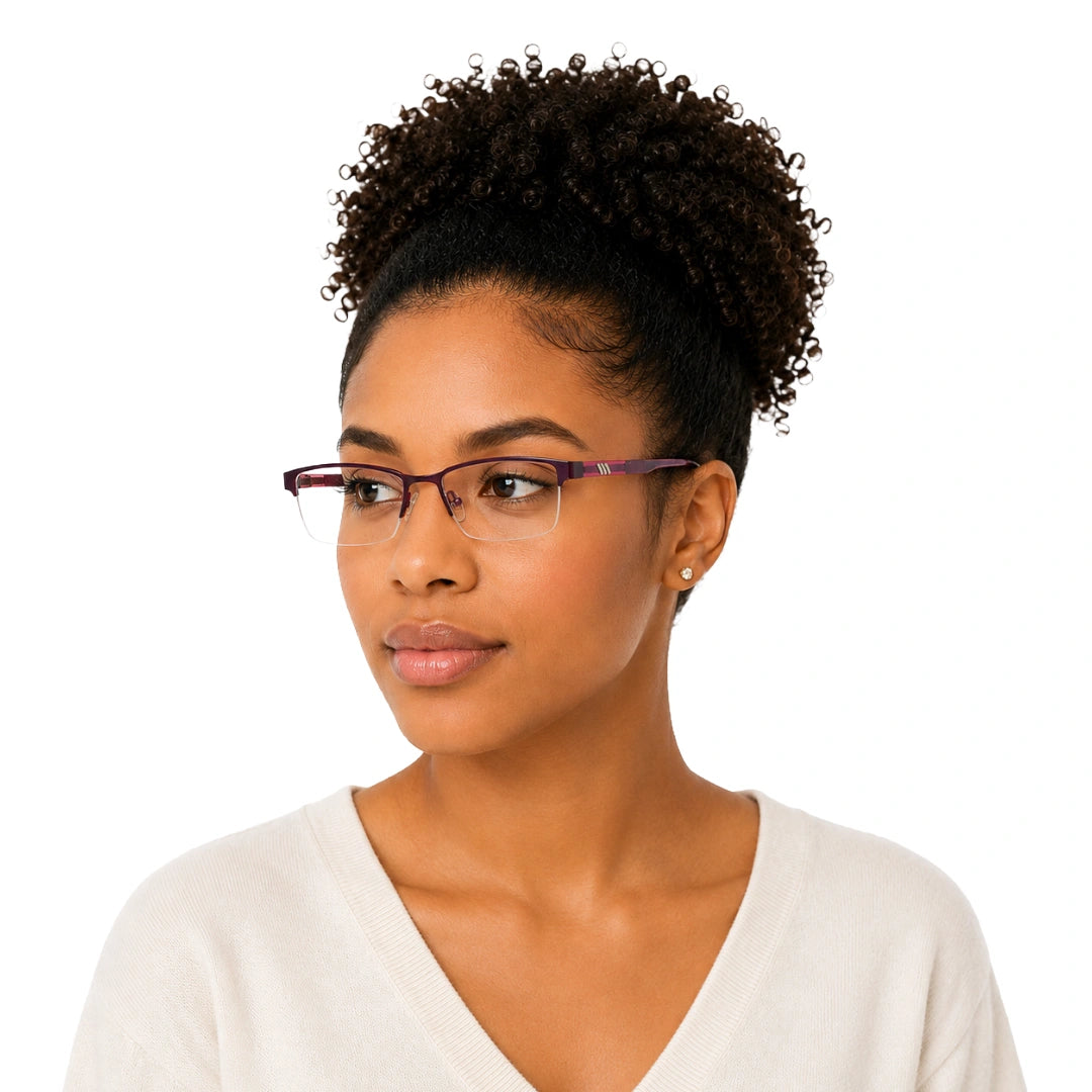 GREY JACK 58014 | Semi-Rimless Rectangle Eyeglasses-zoom-6