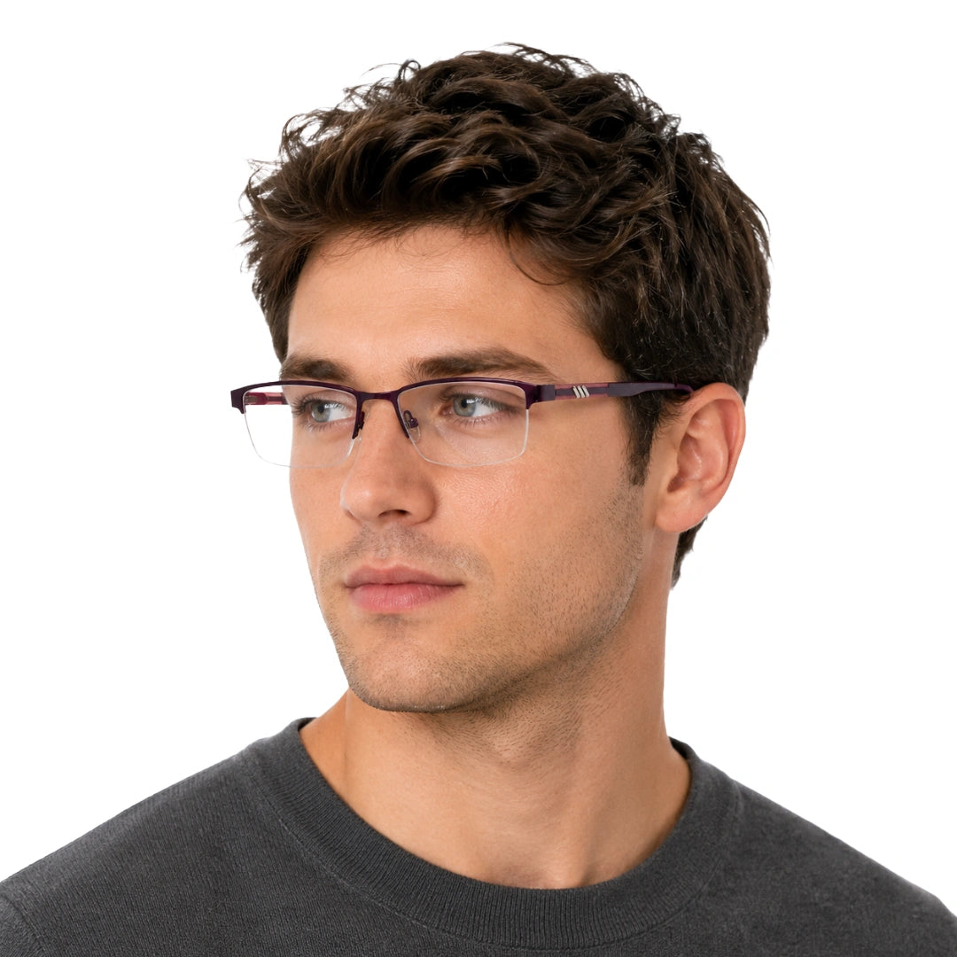 GREY JACK 58014 | Semi-Rimless Rectangle Eyeglasses-zoom-9