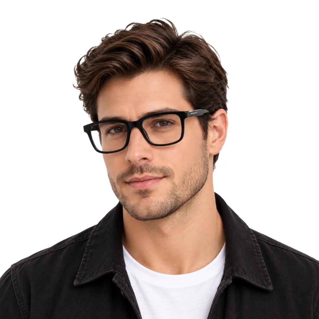 Grey Jack CL108 | Square Prescription Eyeglasses with 3 Clip-On Lenses-10