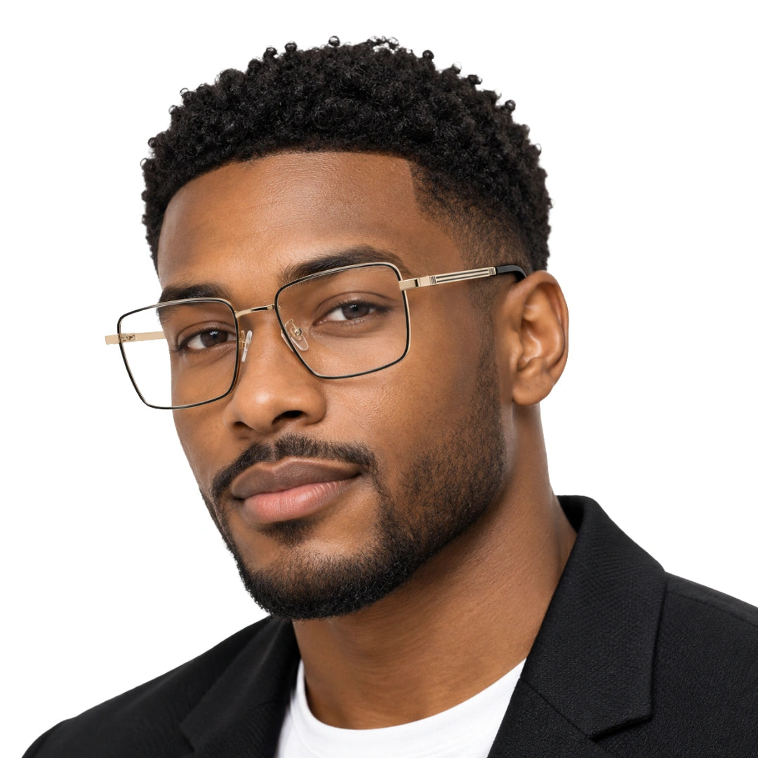 Grey Jack CL202 | Rectangular Prescription Eyeglasses with 3 Clip-On Lenses-10