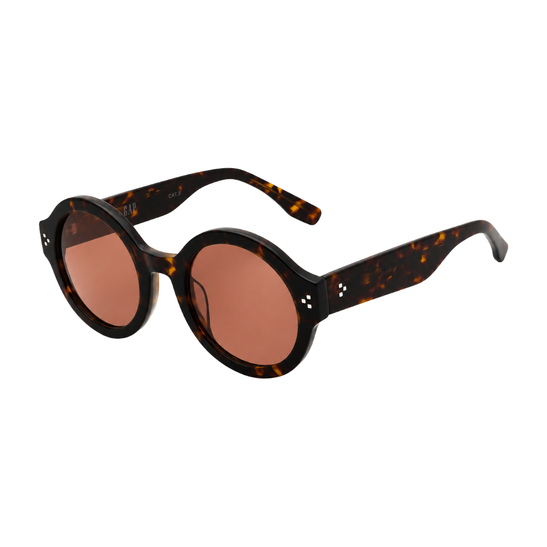 GAP GP009 Oversized Round Sunglasses – Havana / Brown Lens-2