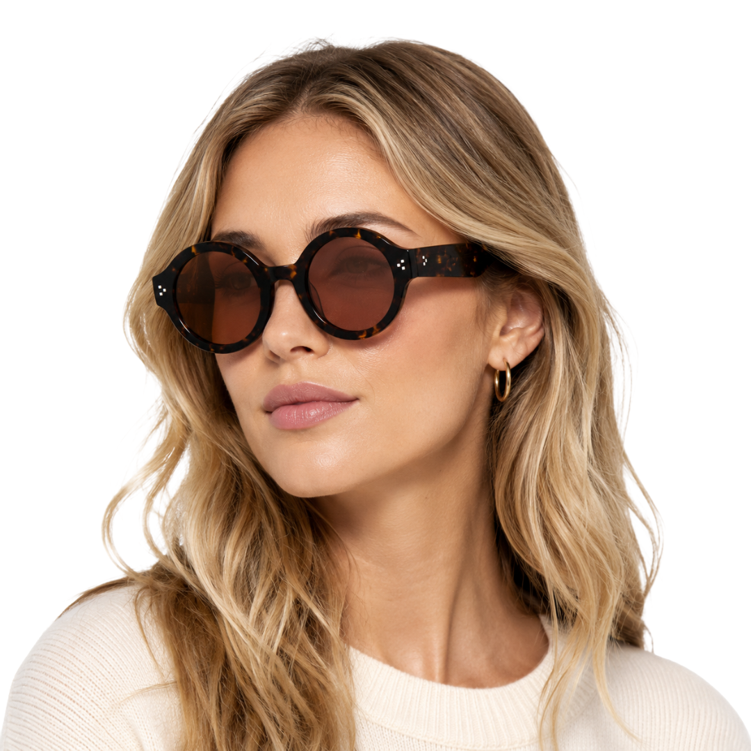 GAP GP009 Oversized Round Sunglasses – Havana / Brown Lens-6
