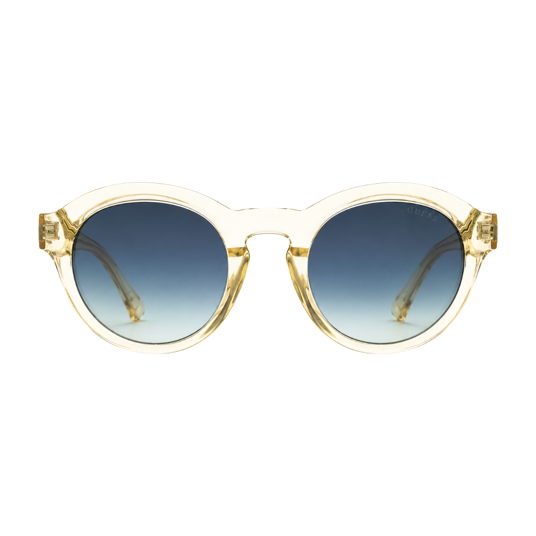 Guess GU00205 Round Sunglasses – Crystal Yellow Frame / Blue Gradient Lens-1
