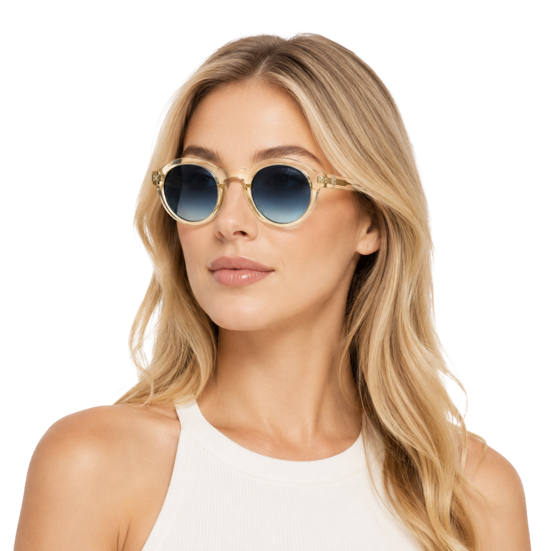 Guess GU00205 Round Sunglasses – Crystal Yellow Frame / Blue Gradient Lens-zoom-5