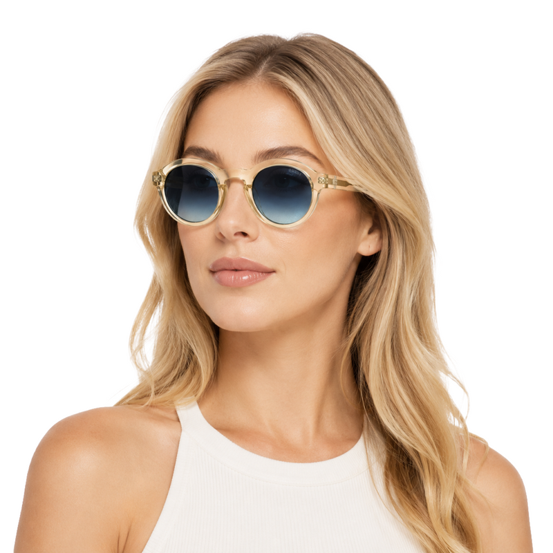 Guess GU00205 Round Sunglasses – Crystal Yellow Frame / Blue Gradient Lens-zoom-