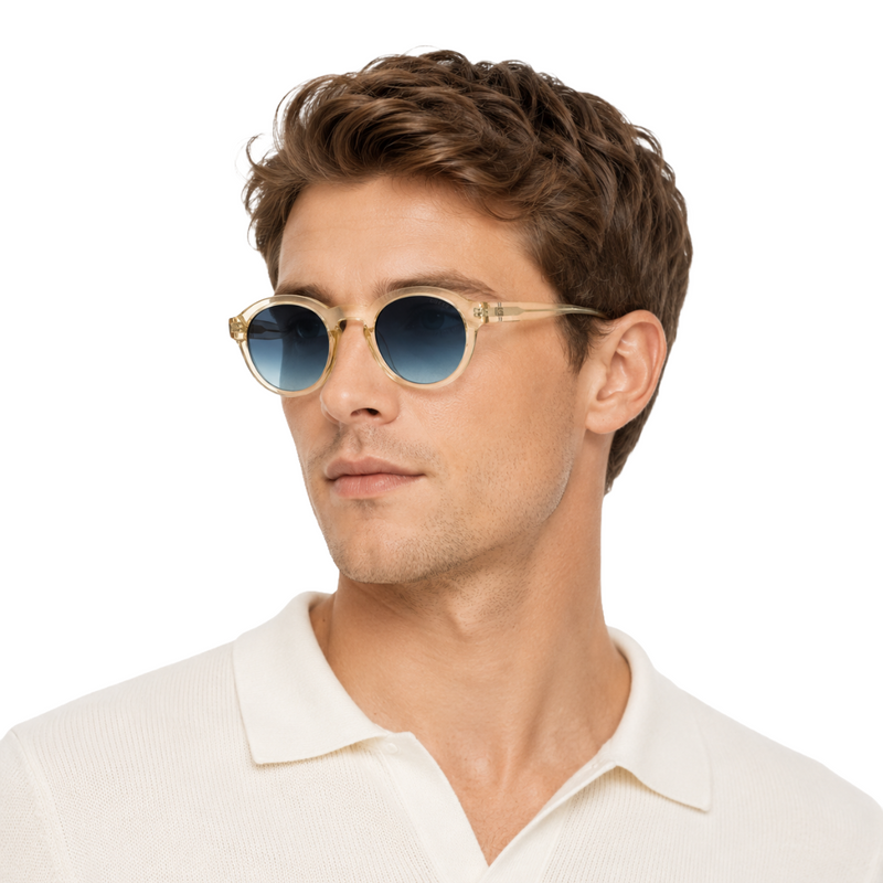 Guess GU00205 Round Sunglasses – Crystal Yellow Frame / Blue Gradient Lens-zoom-