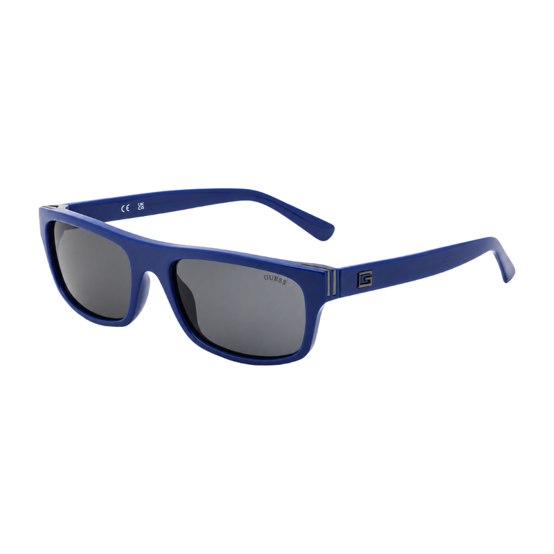 Guess GU00276 Rectangular Sunglasses – Blue Frame / Smoke Lens-zoom-