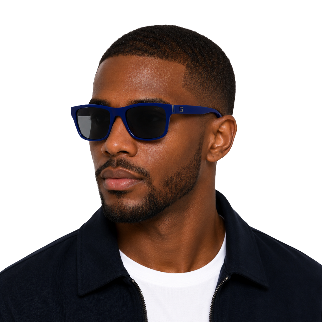 Guess GU00276 Rectangular Sunglasses – Blue Frame / Smoke Lens-7