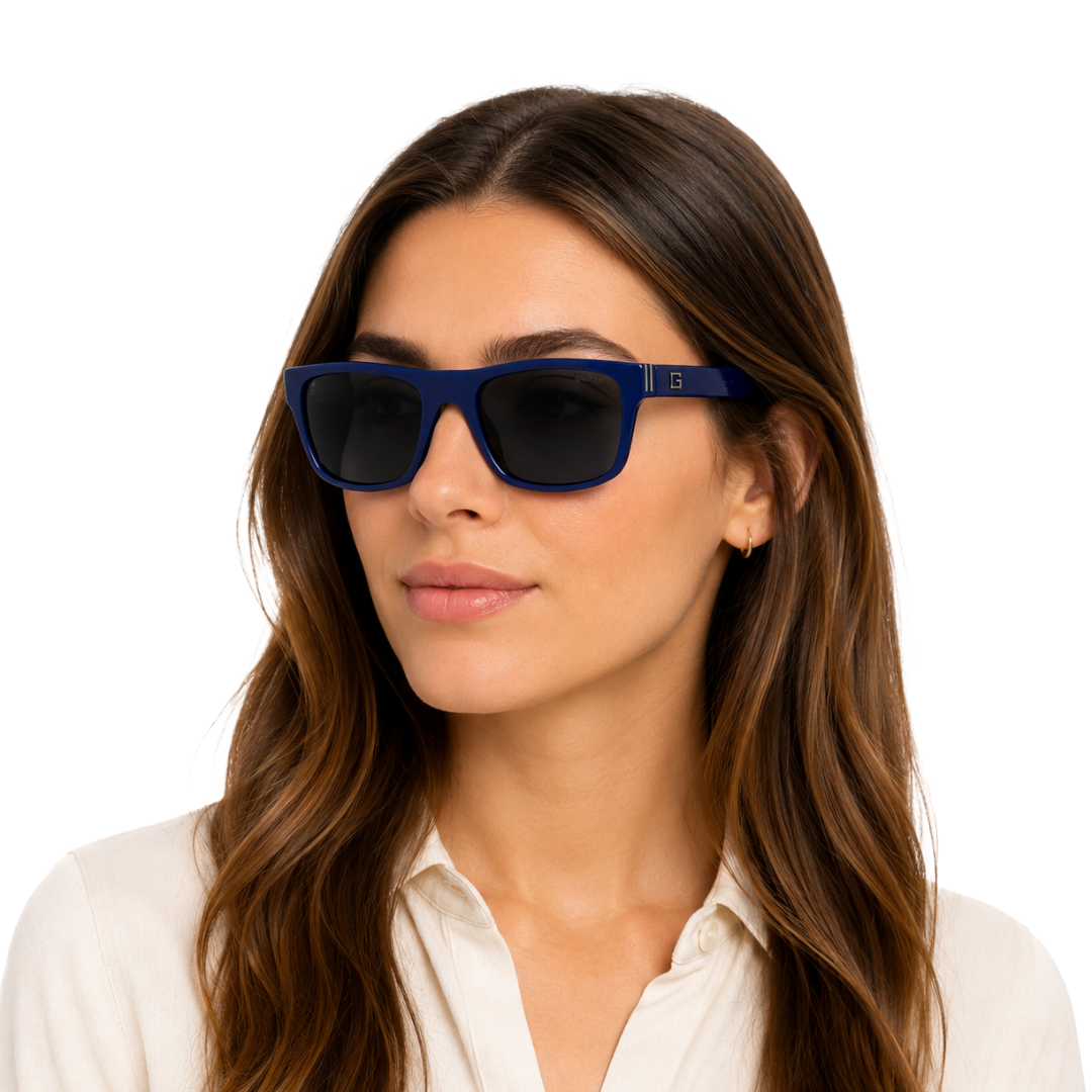 Guess GU00276 Rectangular Sunglasses – Blue Frame / Smoke Lens-8