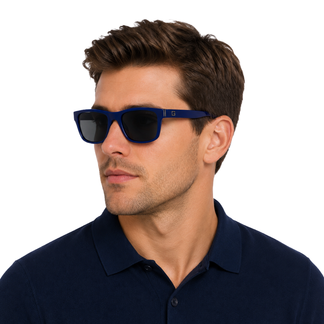 Guess GU00276 Rectangular Sunglasses – Blue Frame / Smoke Lens-9