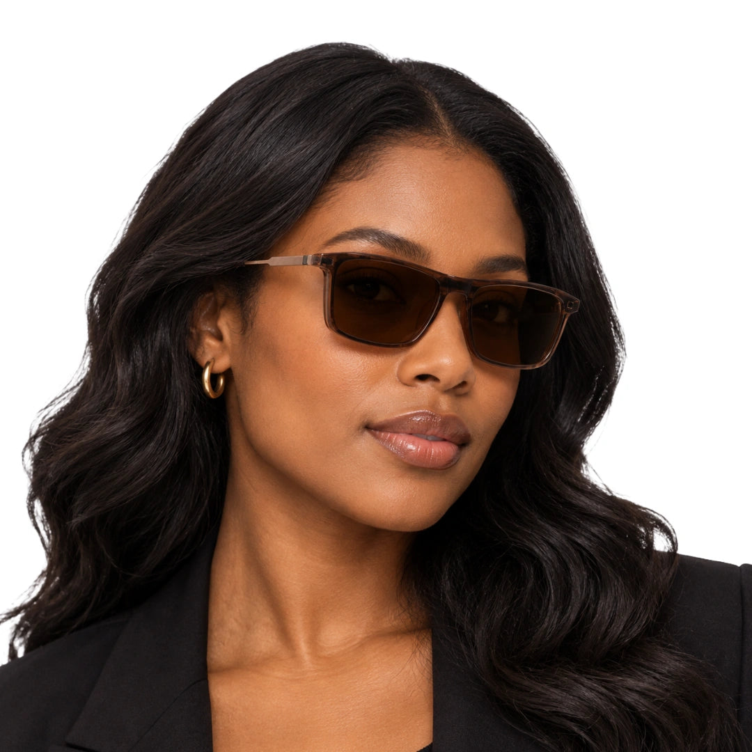 Zoe Miller HIT404 | Structured Rectangle Eyeglasses with Sun Clip-47
