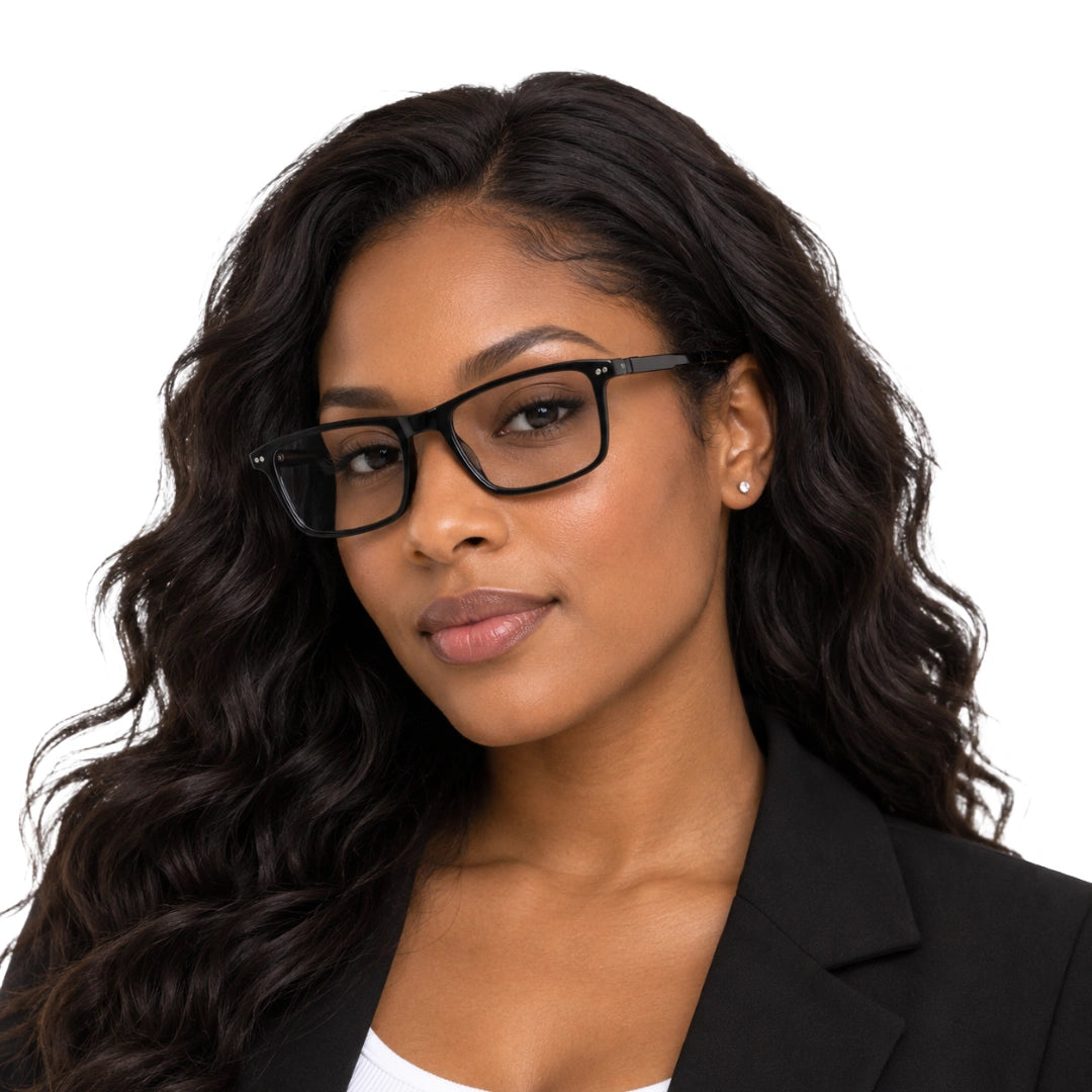 Zoe Miller HIT404 | Structured Rectangle Eyeglasses with Sun Clip-17