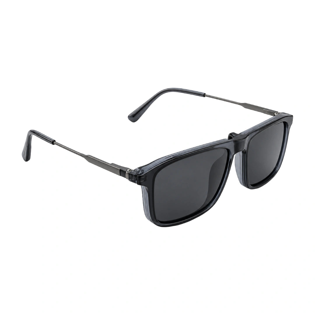 Zoe Miller HIT404 | Structured Rectangle Eyeglasses with Sun Clip-26