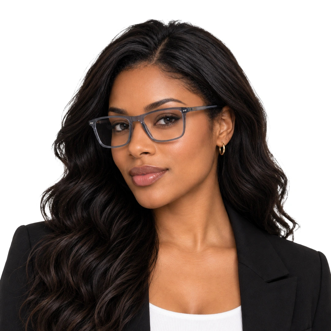 Zoe Miller HIT404 | Structured Rectangle Eyeglasses with Sun Clip-27