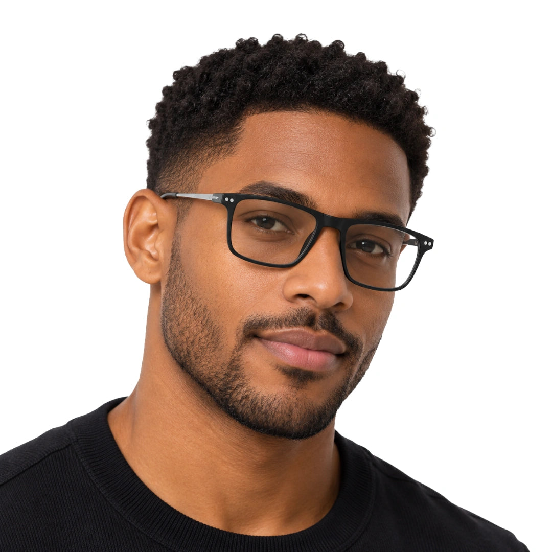 Zoe Miller HIT404 | Structured Rectangle Eyeglasses with Sun Clip-40