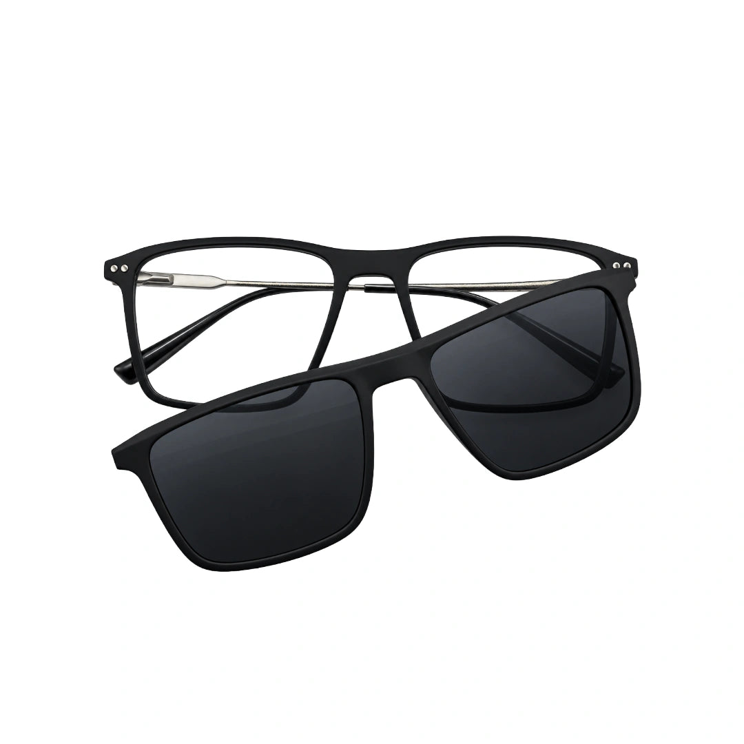 Zoe Miller HIT404 | Structured Rectangle Eyeglasses with Sun Clip-zoom-32