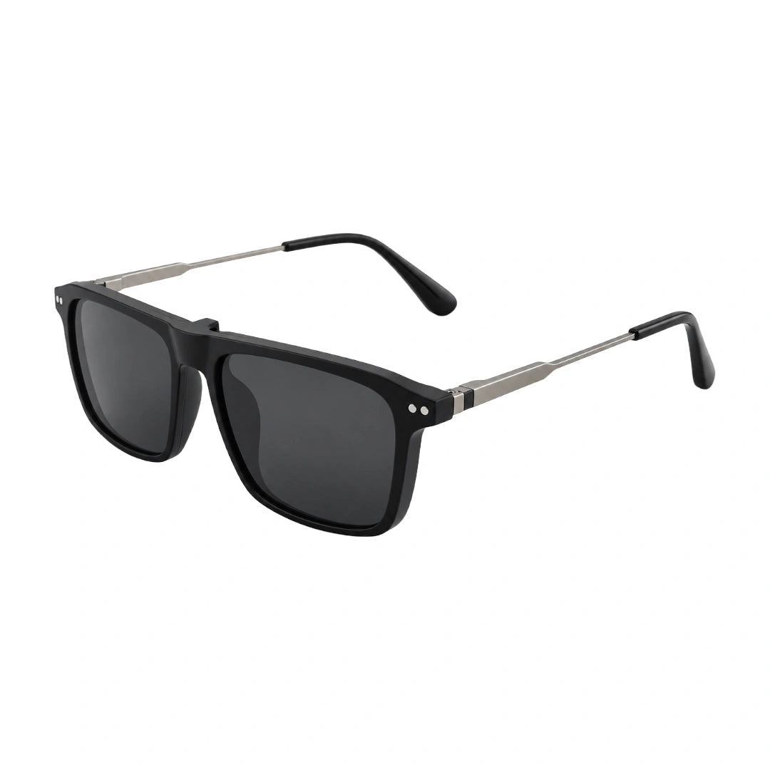 Zoe Miller HIT404 | Structured Rectangle Eyeglasses with Sun Clip-zoom-33
