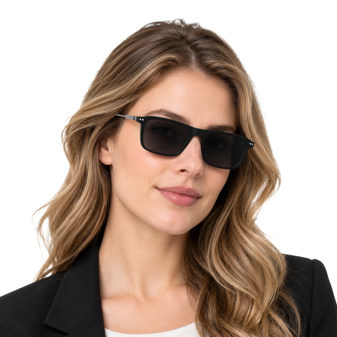 Zoe Miller HIT404 | Structured Rectangle Eyeglasses with Sun Clip-37