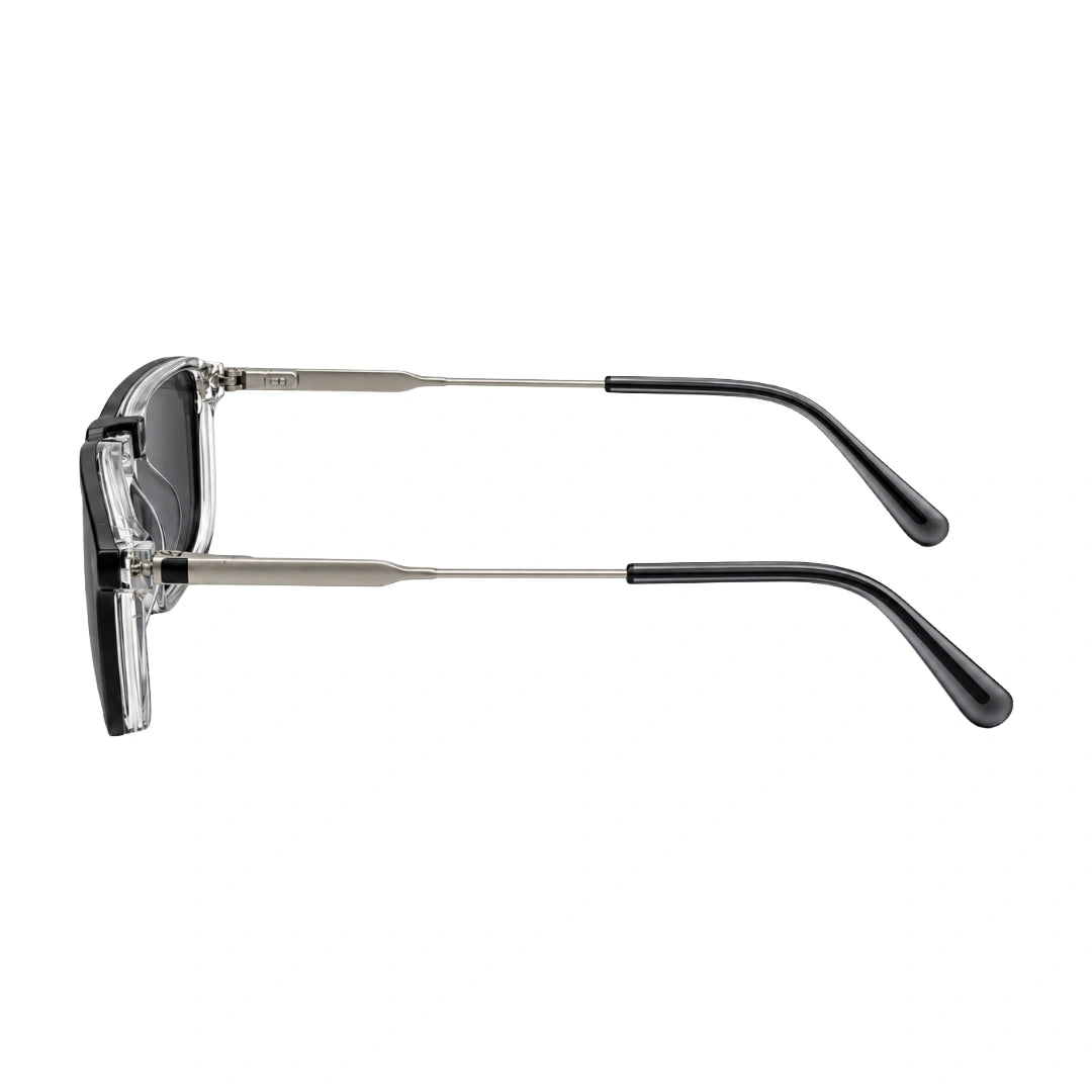 Zoe Miller HIT404 | Structured Rectangle Eyeglasses with Sun Clip-4