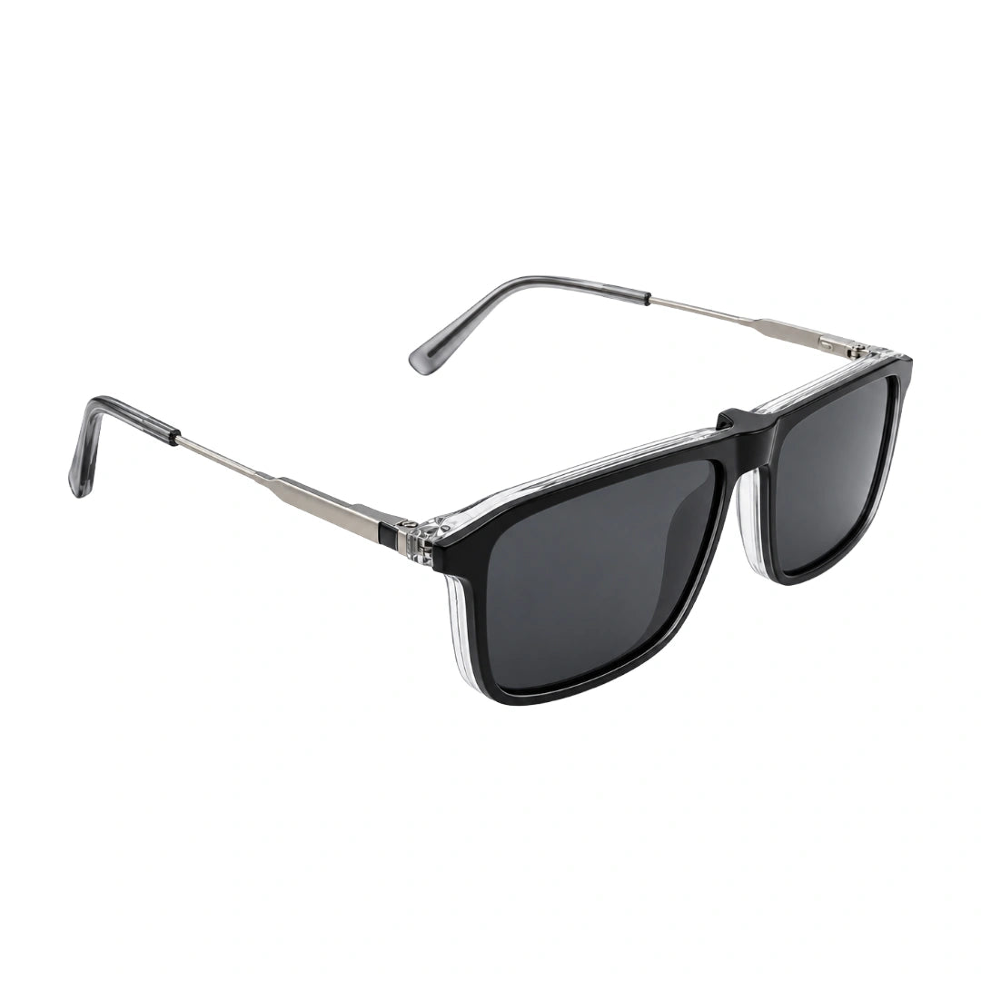 Zoe Miller HIT404 | Structured Rectangle Eyeglasses with Sun Clip-zoom-6