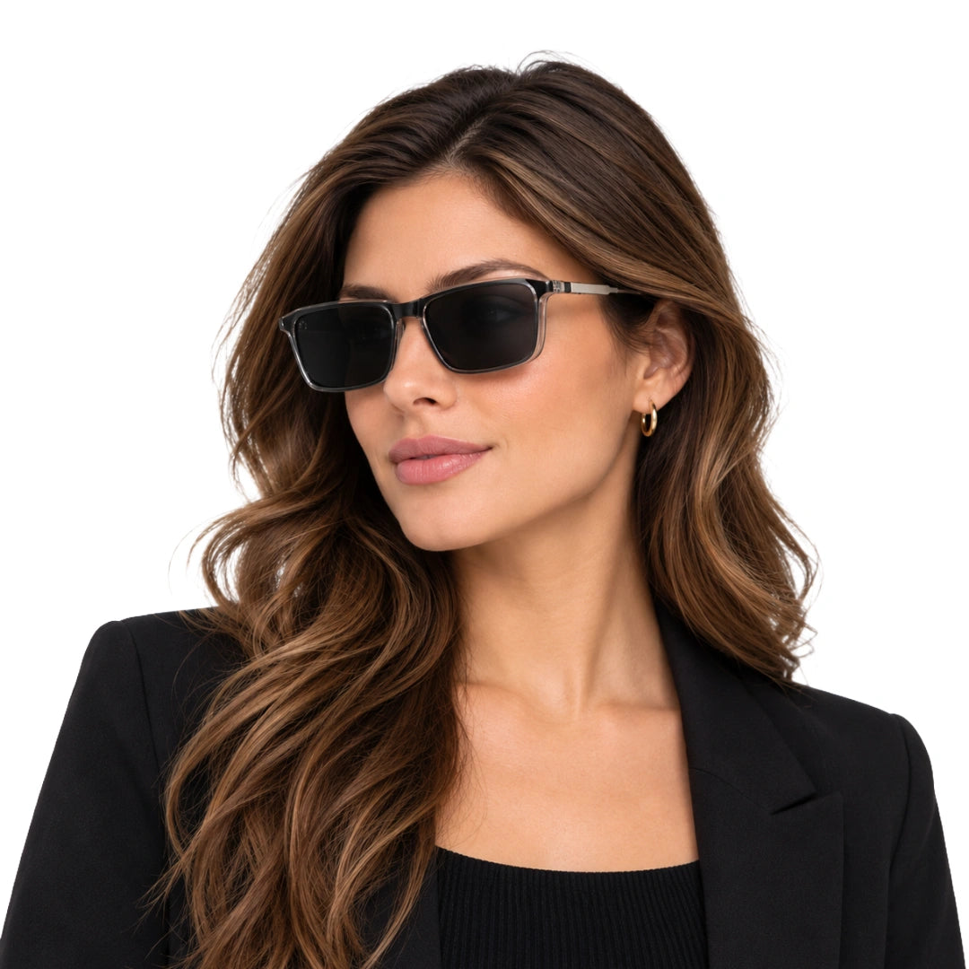 Zoe Miller HIT404 | Structured Rectangle Eyeglasses with Sun Clip-zoom-7