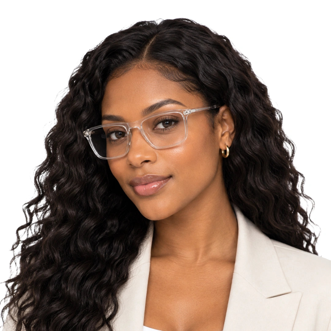 Zoe Miller HIT404 | Structured Rectangle Eyeglasses with Sun Clip-9