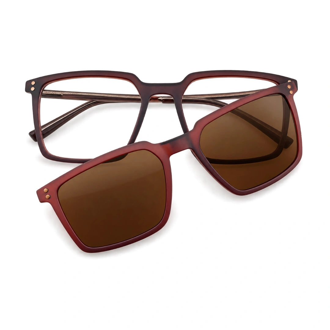 Zoe Miller HIT407 | Travel-Ready Square Clip-On Eyeglasses