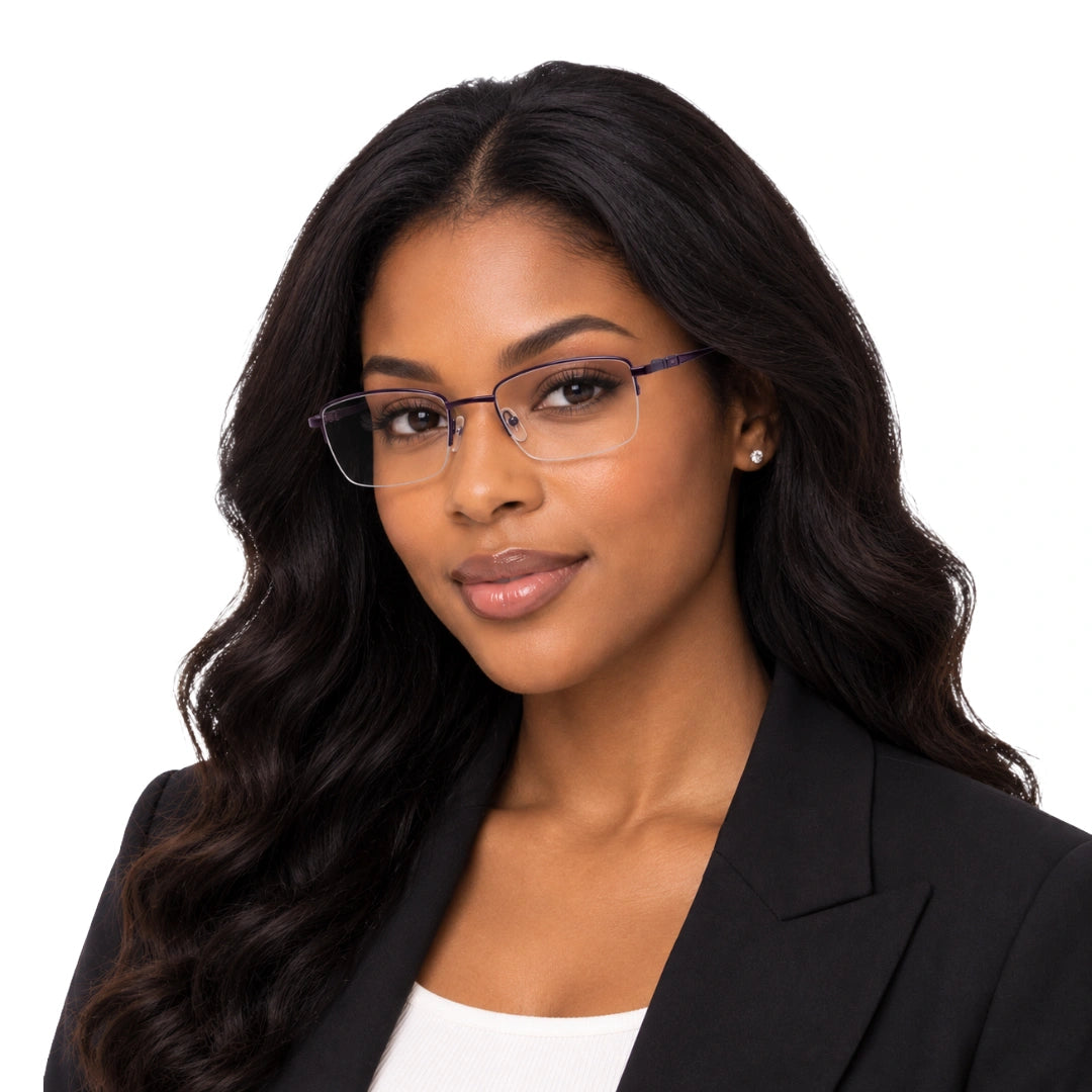 HEART 252107 | Clean-Line Rectangle Half-Rim Optical Eyeglasses-zoom-6