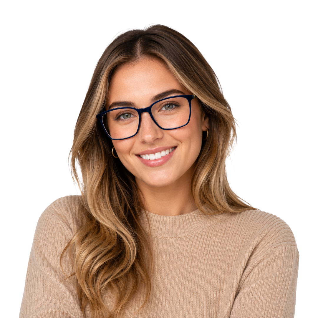 Zoe Miller Iconic Collection – ICN 3554 Square Optical Frame | Matt Blue-zoom-6