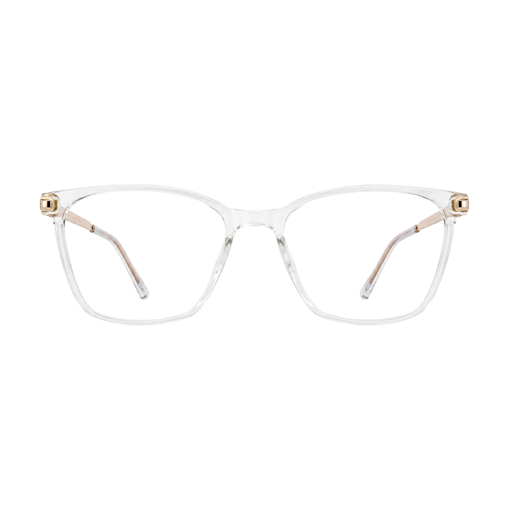 Zoe Miller Iconic Collection – ICN 3565 Square Optical Frame | Transparent White