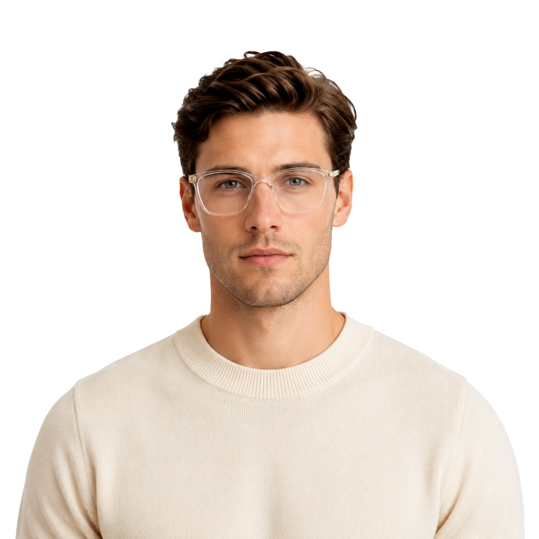 Zoe Miller Iconic Collection – ICN 3565 Square Optical Frame | Transparent White-7