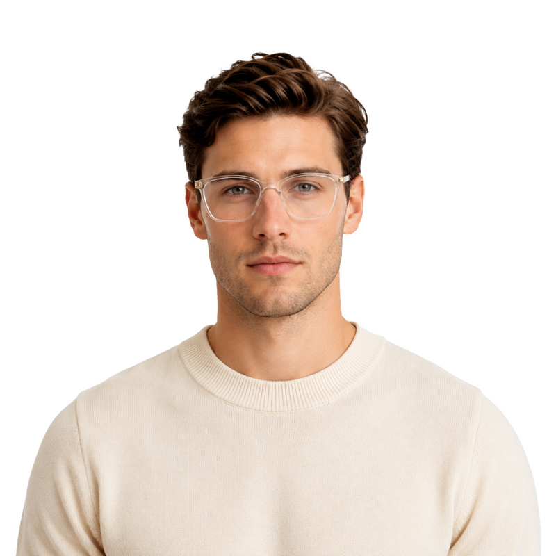 Zoe Miller Iconic Collection – ICN 3565 Square Optical Frame | Transparent White-zoom-