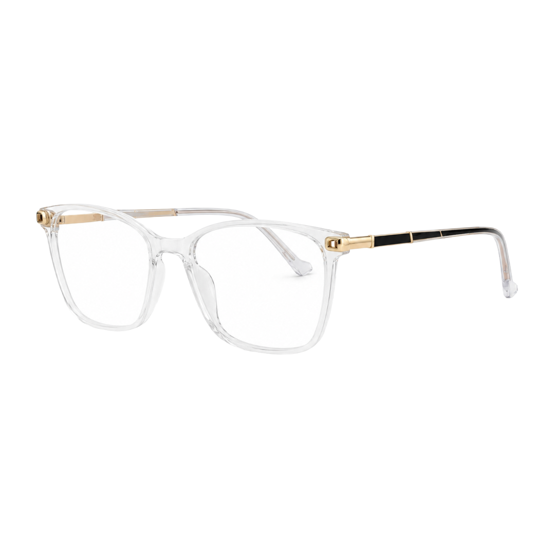 Zoe Miller Iconic Collection – ICN 3565 Square Optical Frame | Transparent White