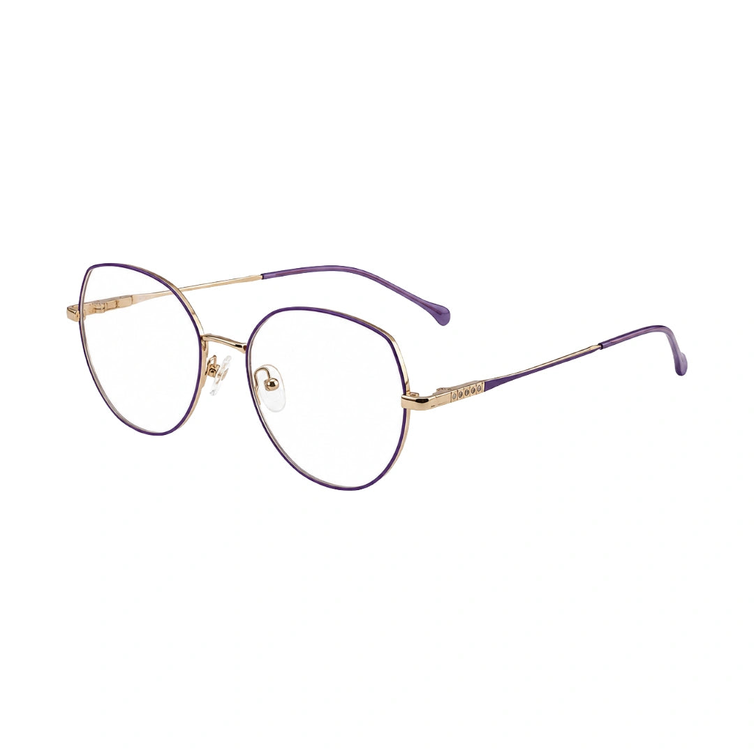 Zoe Miller – ICN 3578 Geometric Optical Frame | Purple with Gold-zoom-2