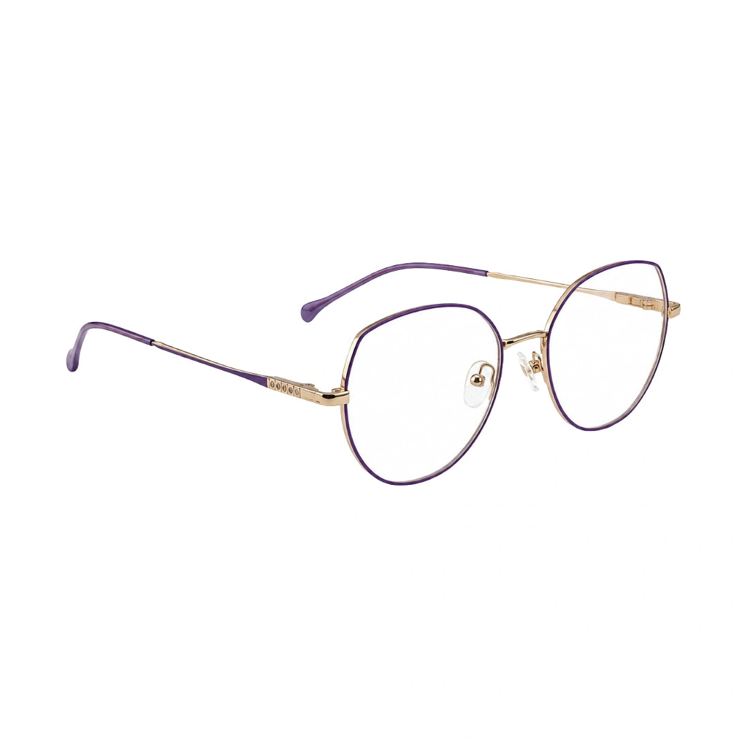 Zoe Miller – ICN 3578 Geometric Optical Frame | Purple with Gold-zoom-5