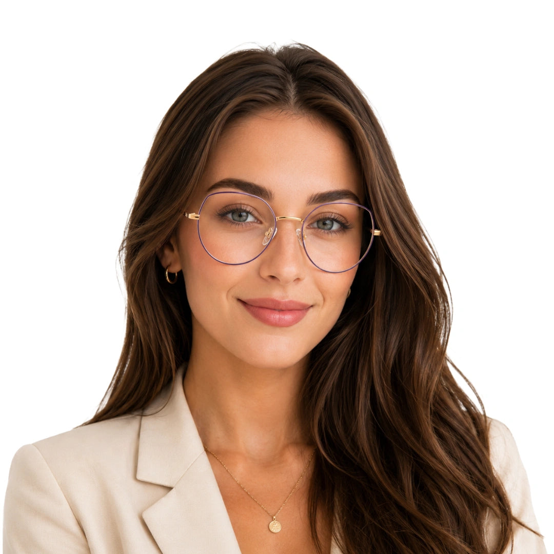Zoe Miller – ICN 3578 Geometric Optical Frame | Purple with Gold-zoom-6