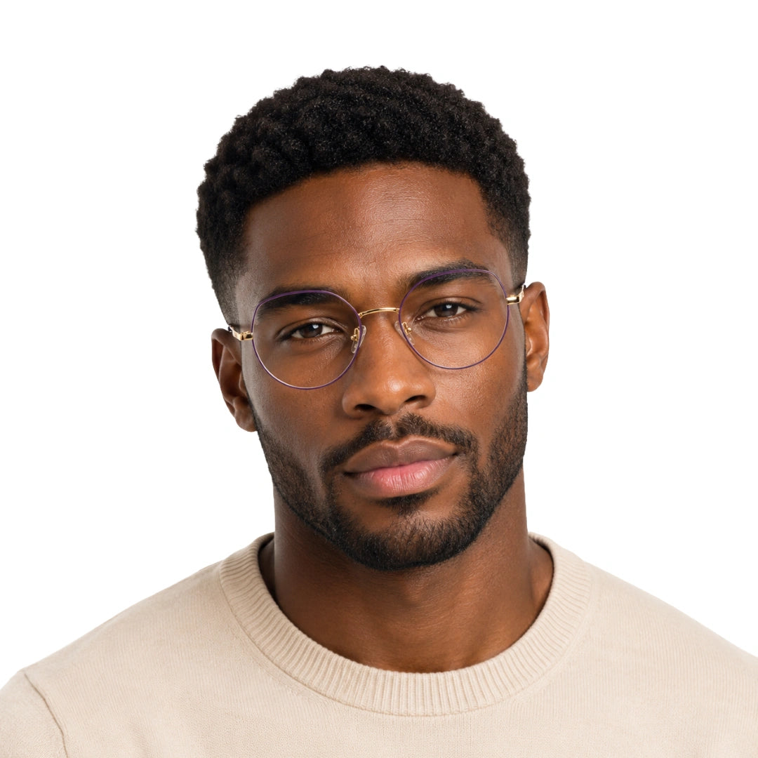 Zoe Miller – ICN 3578 Geometric Optical Frame | Purple with Gold-zoom-9