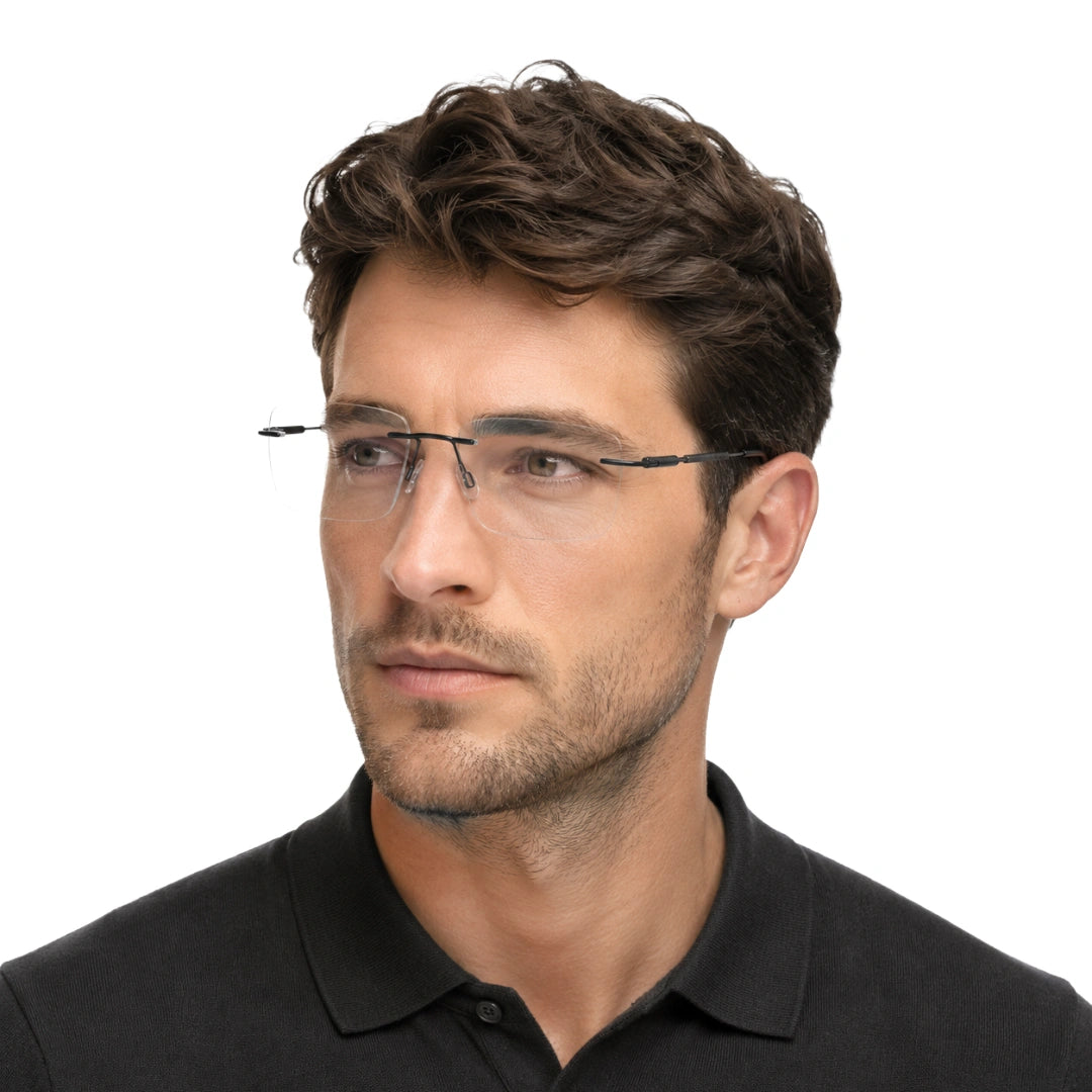 Zoe Miller ICN-3619 Rimless Rectangular Prescription Eyeglasses-zoom-7