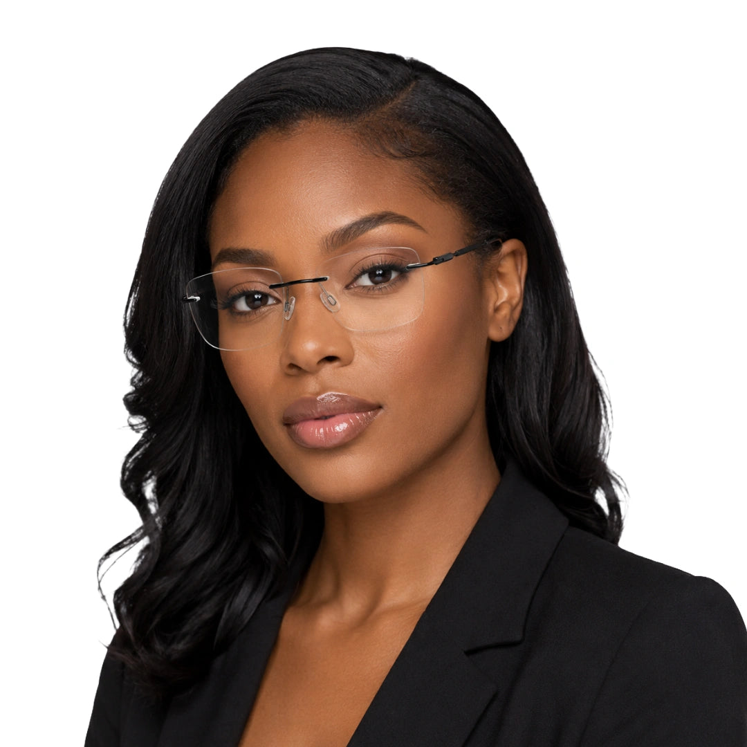 Zoe Miller ICN-3619 Rimless Rectangular Prescription Eyeglasses-8