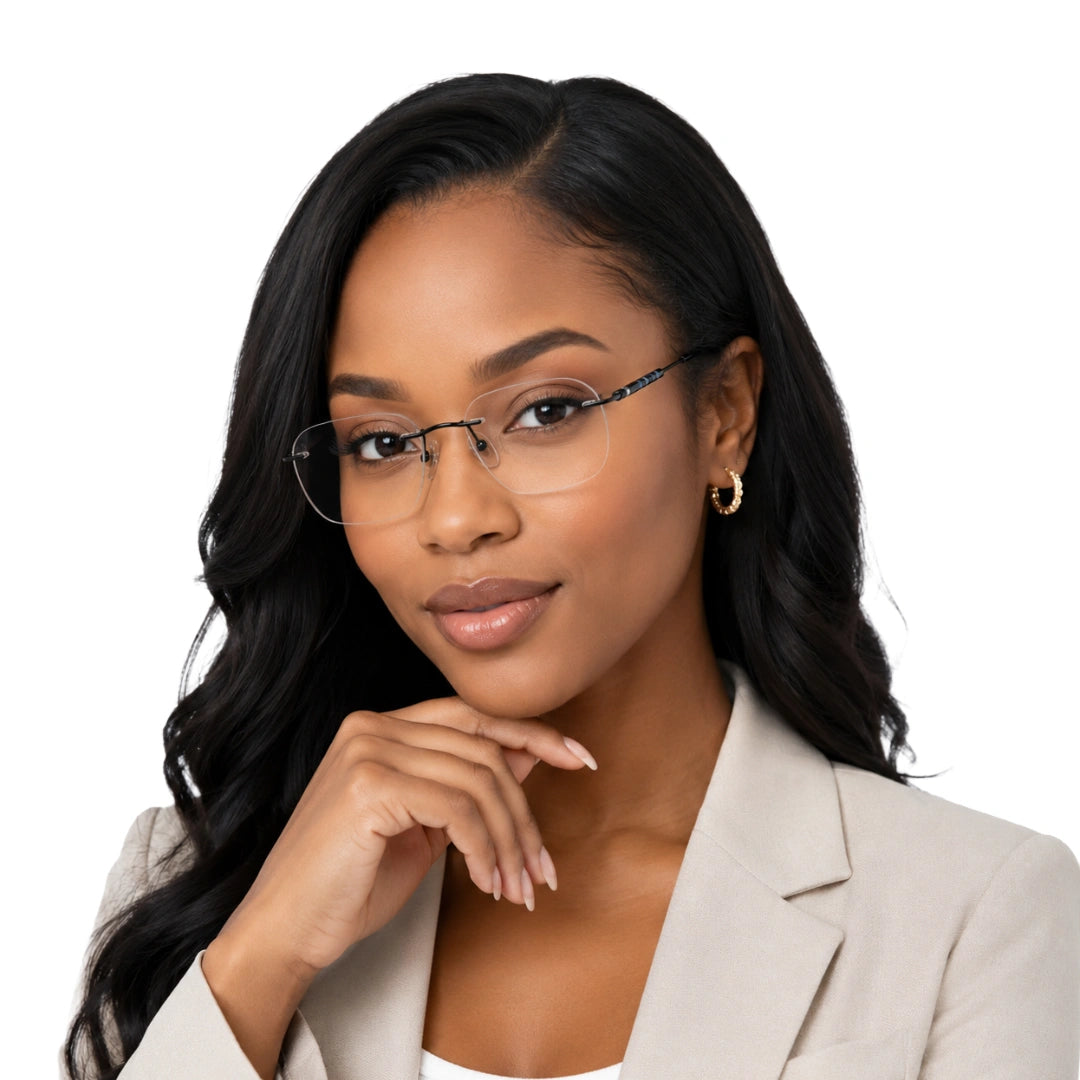 Zoe Miller ICN-3620 | Modern Frameless Square Eyeglasses-zoom-6