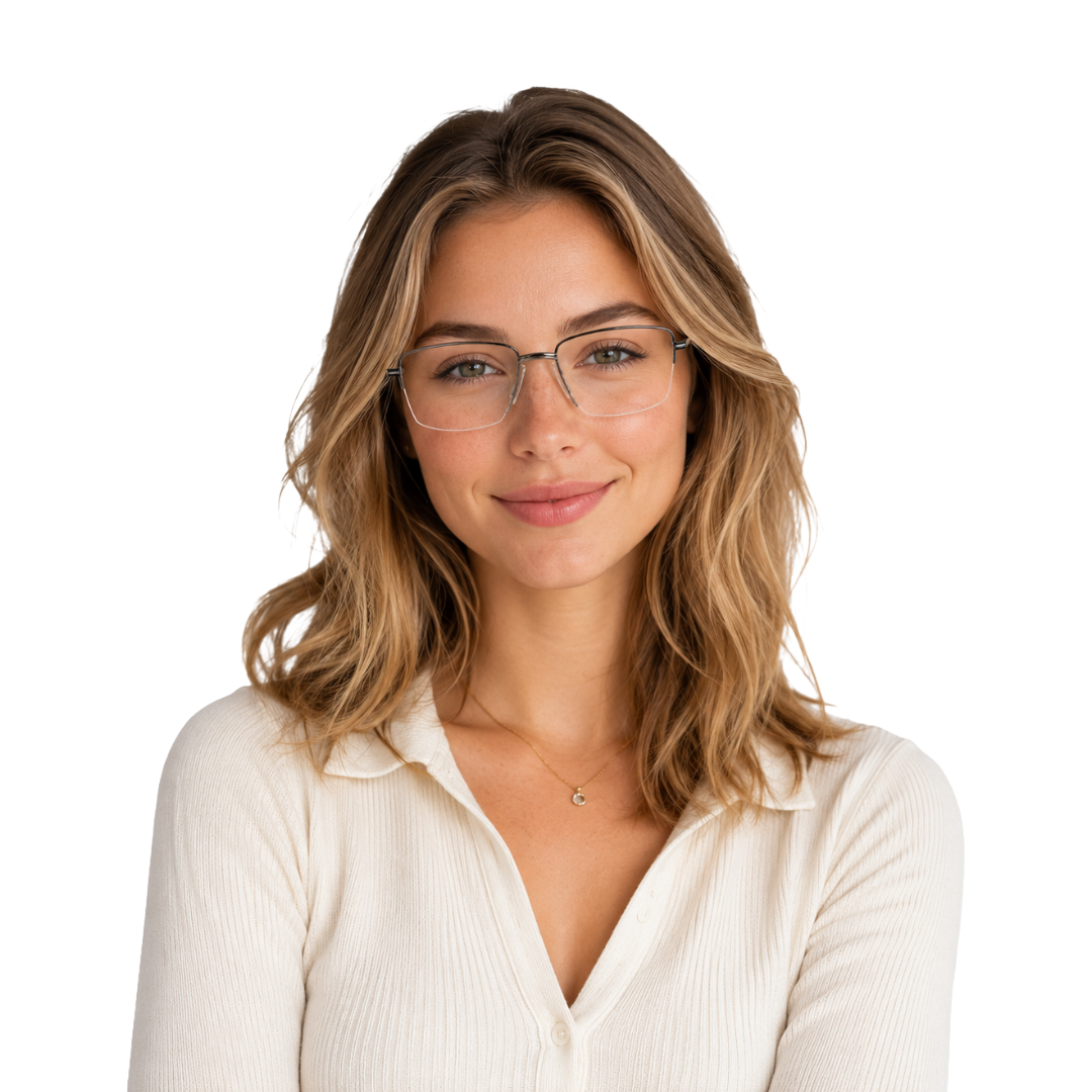 Zoe Miller Iconic Collection – ICN 3635 Half-Rim Square Optical Frame | Gun-zoom-6