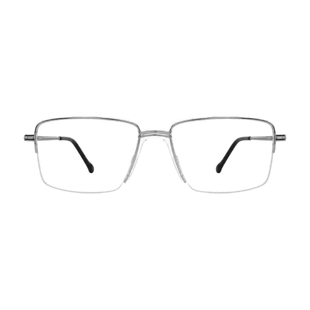 Zoe Miller Iconic Collection – ICN 3635 Half-Rim Square Optical Frame | Gun-zoom-1