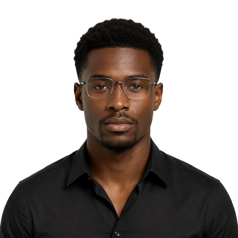 Zoe Miller Iconic Collection – ICN 3635 Half-Rim Square Optical Frame | Gun-zoom-